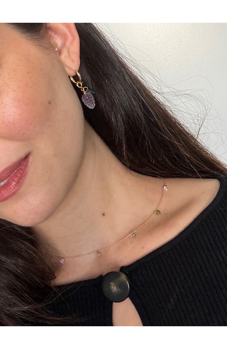 seree Harvest Grape Jade stone charm earrings, Alternate, color, Purple