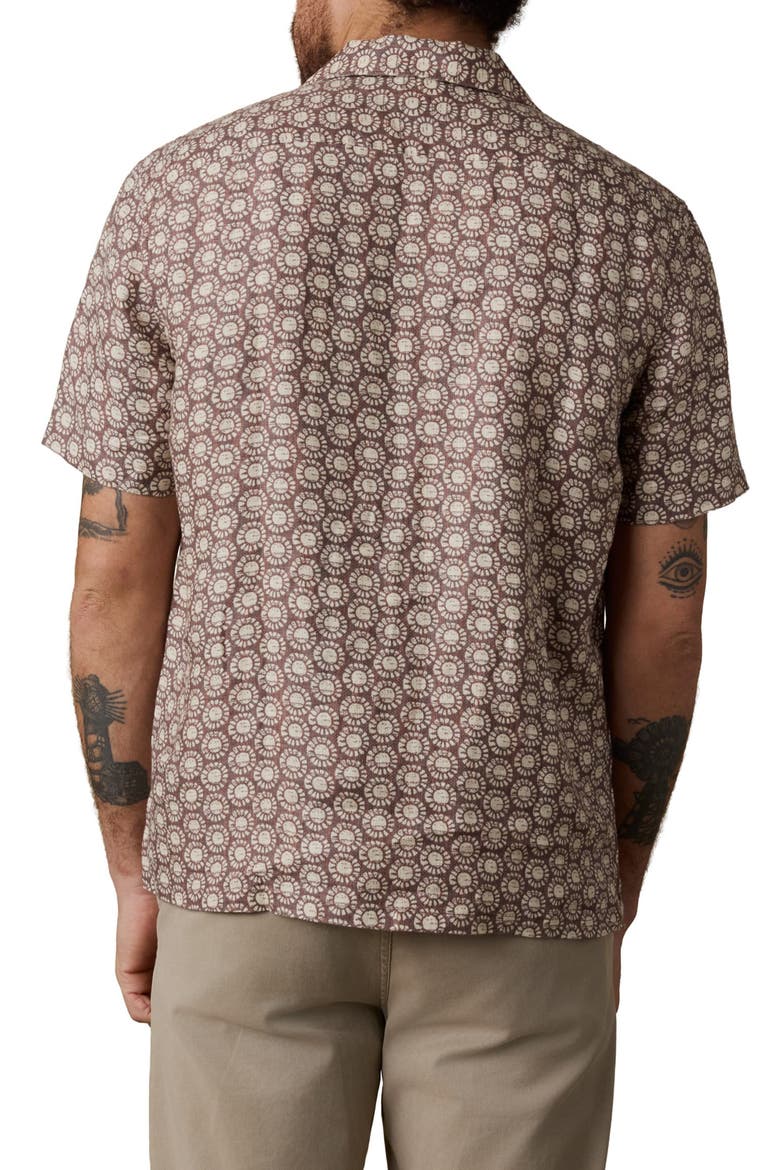 Palma Stripe Linen Camp Shirt, Alternate, color, SHORE SUN WOODBLOCK