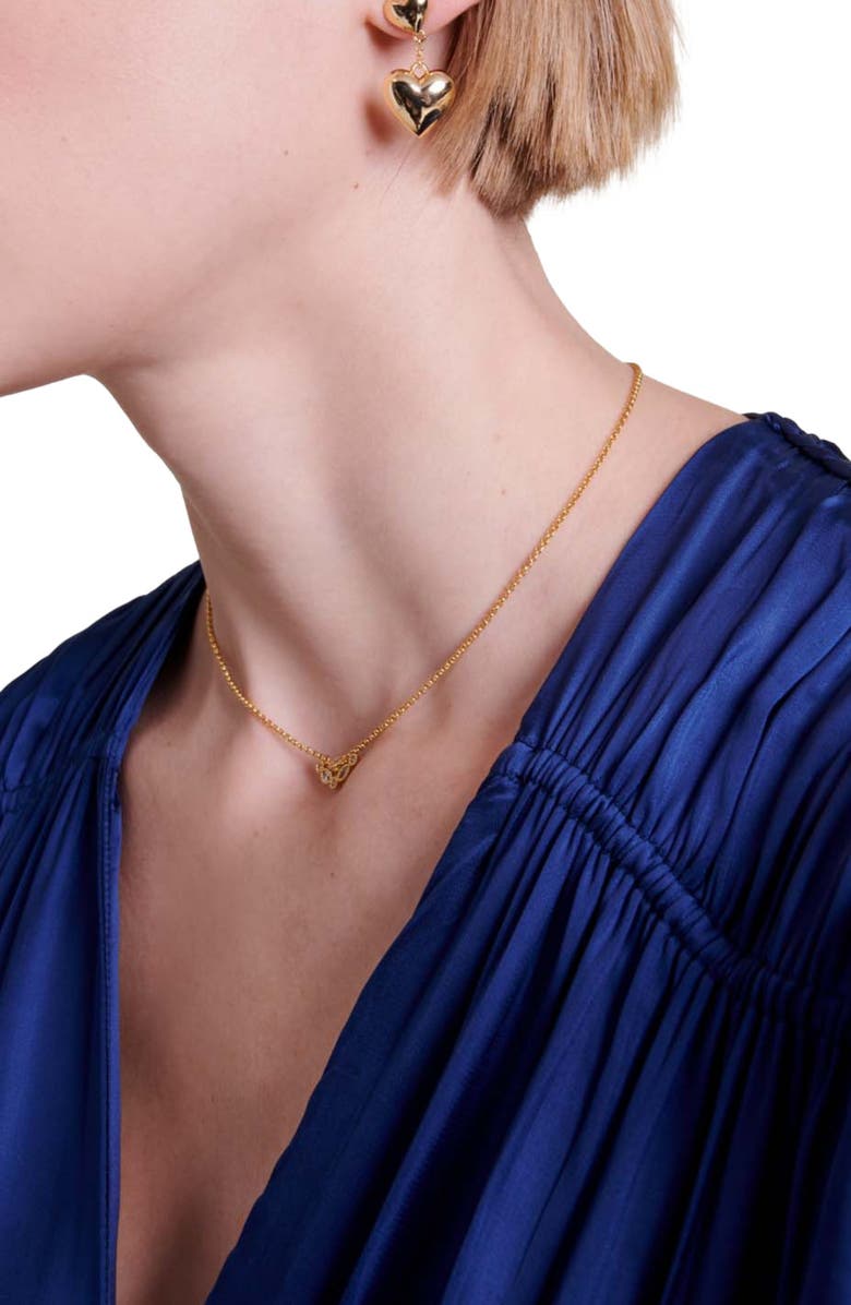 maje Heart earrings, Alternate, color,