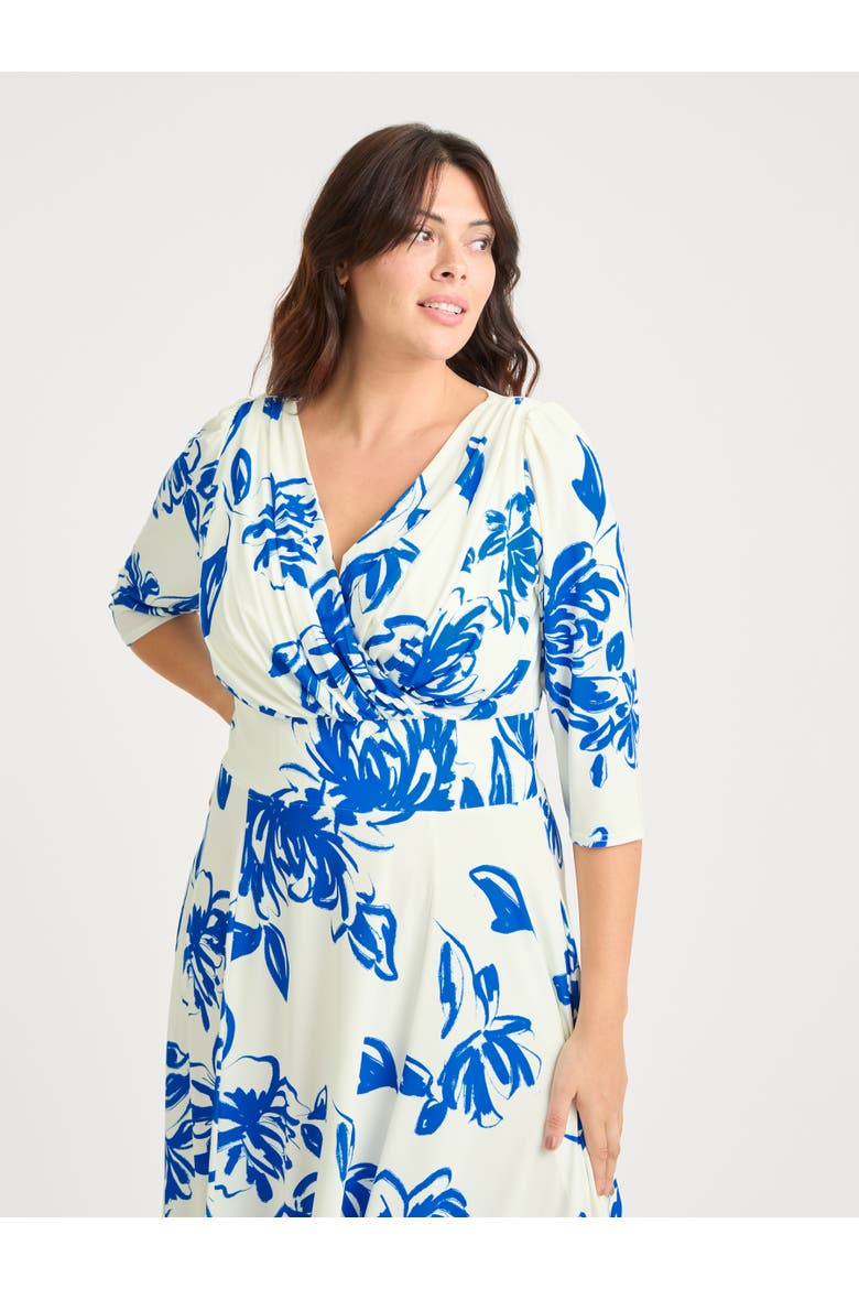 Helena Jersey Midi Dress, Alternate, color, Ivory Blue