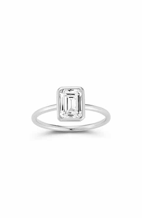 GLAZE JEWELRY Emerald Cut Moissanite Solitaire Ring