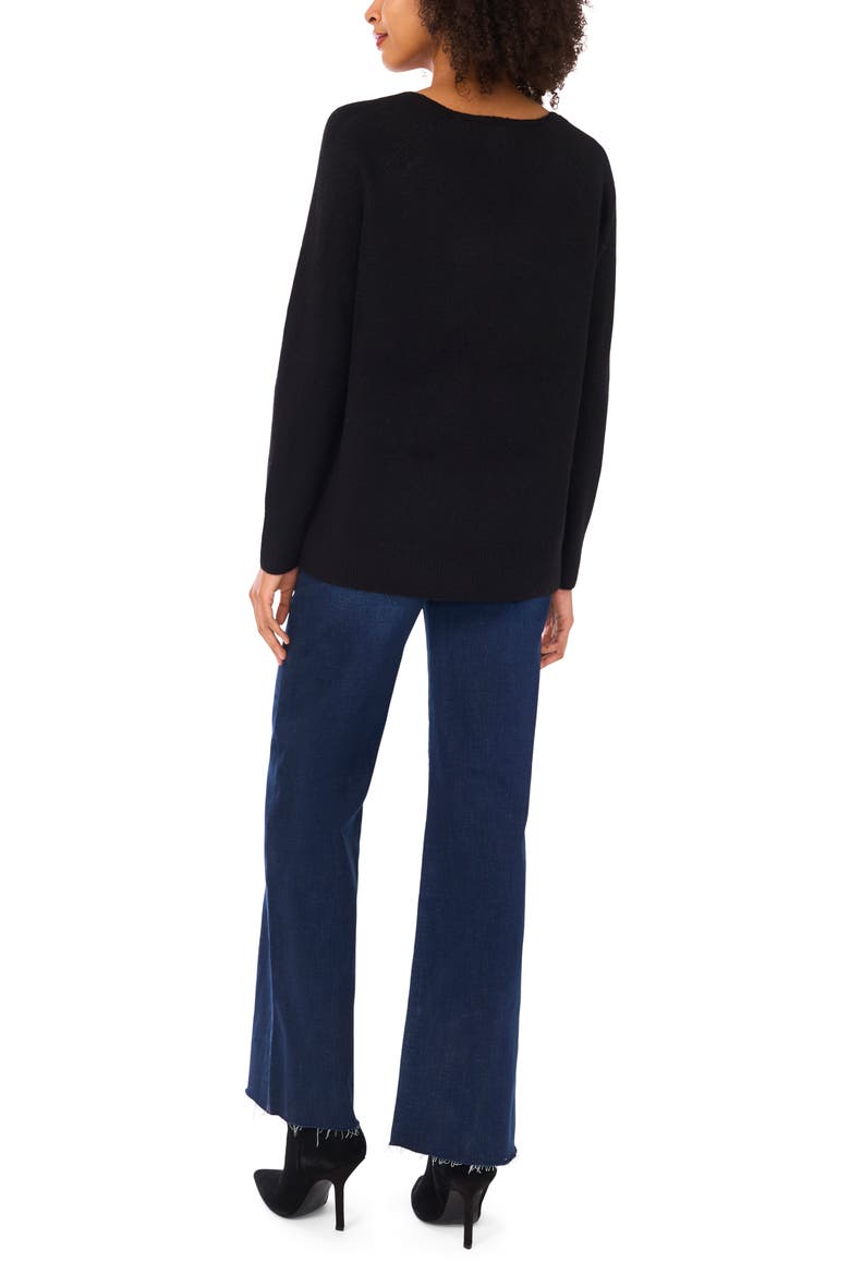 V-Neck Sweater, Alternate, color, RICH BLACK