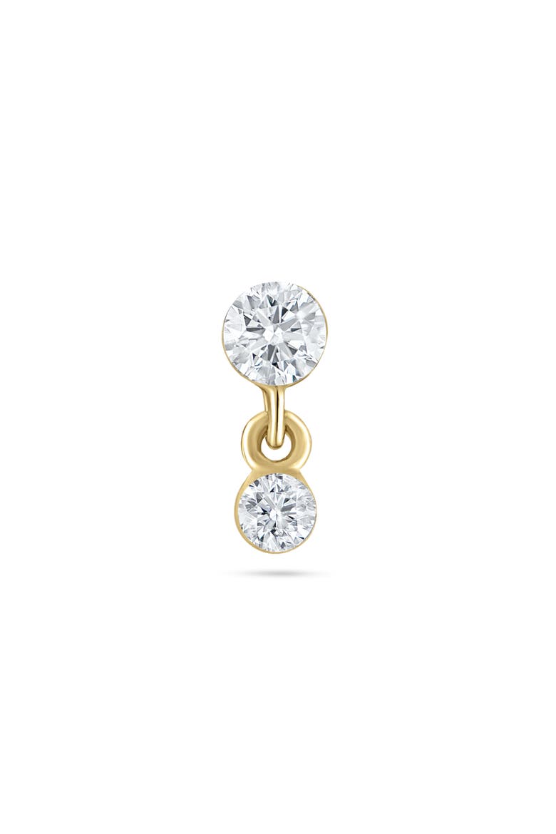 Invisible Set Diamond Dangle Stud Earring, Alternate, color, YELLOW GOLD