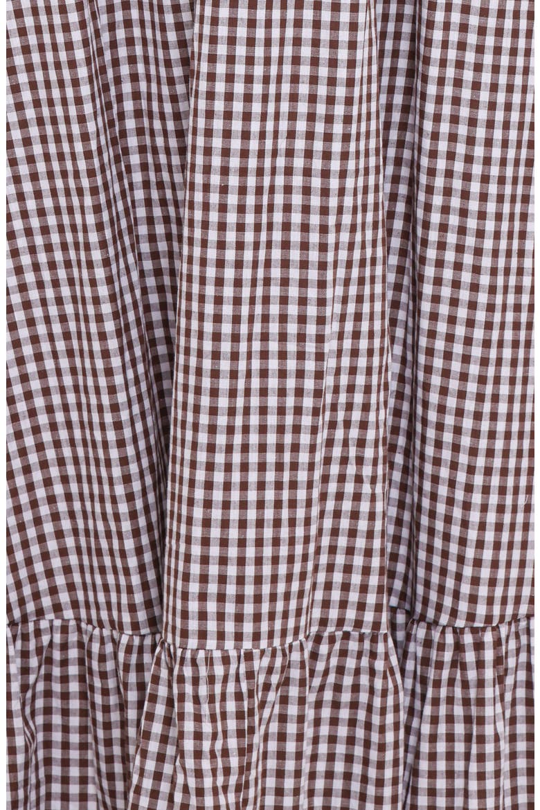 Reid Gingham Cotton Maxi Dress, Alternate, color, BROWN GINGHAM