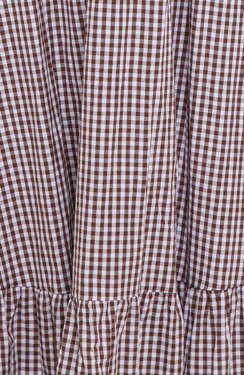 Petal & Pup Reid Gingham Cotton Maxi Dress, Alternate, color, Brown Gingham