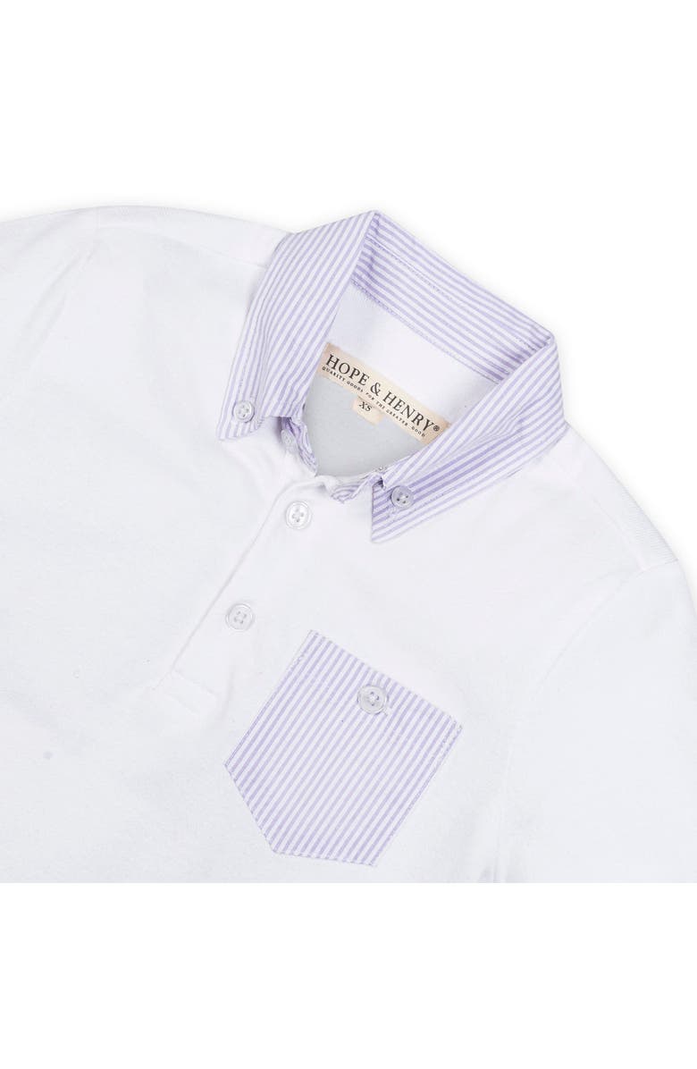 Hope & Henry Baby Boys' Organic Jersey Polo with Seersucker, Infant, Alternate, color,