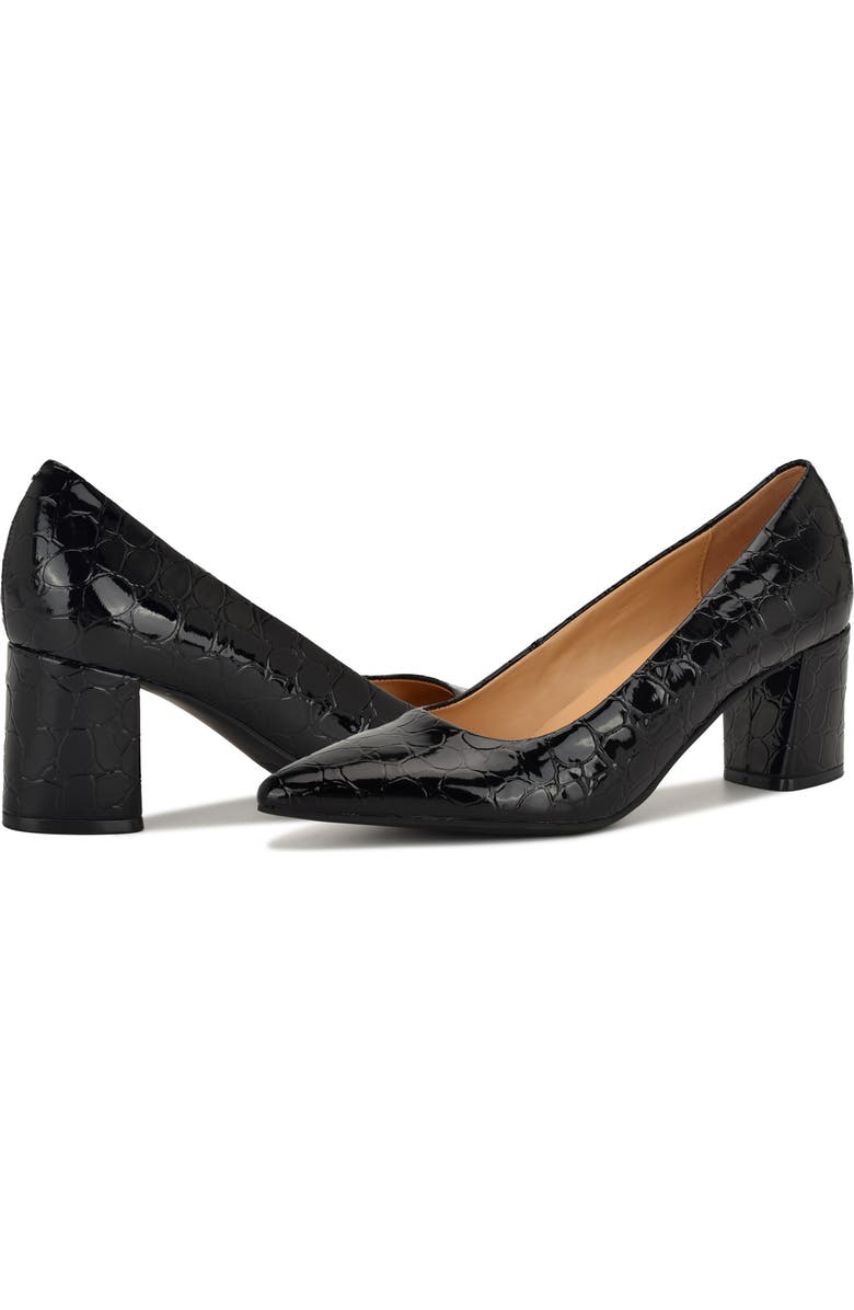 Nine West Kaylen Croc-Embossed Pump, Alternate, color, Black Croco