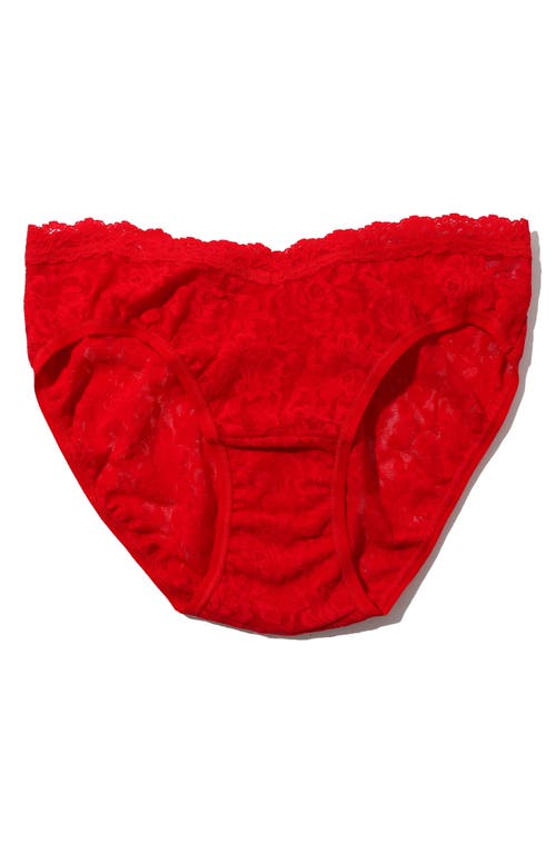 Hanky Panky Signature Lace V-front High Cut Briefs Red In Red