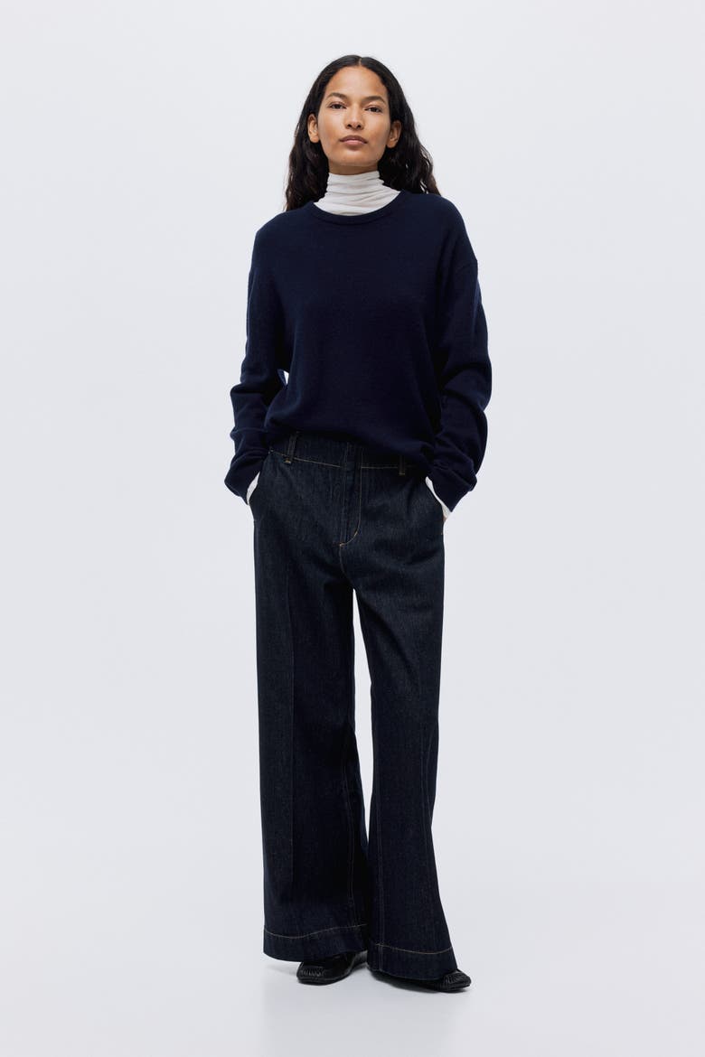 Wide High Jeans, Alternate, color, Dark denim blue