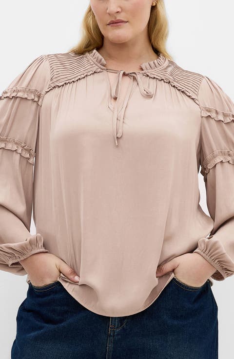 Ruffle Puff Sleeve<br />Peasant Blouse