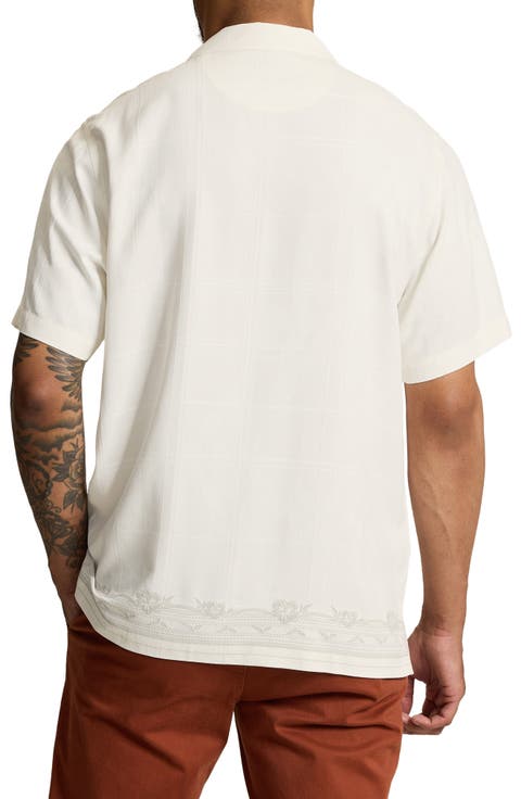 Isle Do Embroidered Silk Camp Shirt