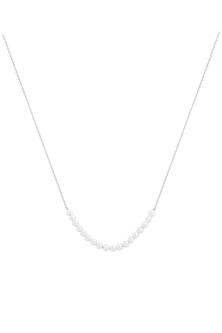Sterling Silver 18k Gold Plated Rosalie Pearl Necklace Trendy Piece, Main, color, Silver