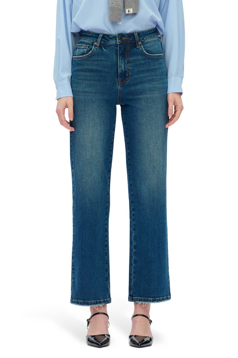 High Waist Straight Leg Jeans, Main, color, VINTAGE MEDIUM BLUE
