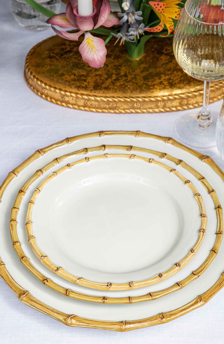 Juliska Bamboo Ceramic Dessert/Salad Plate, Alternate, color, Whitewash/ Bamboo Natural
