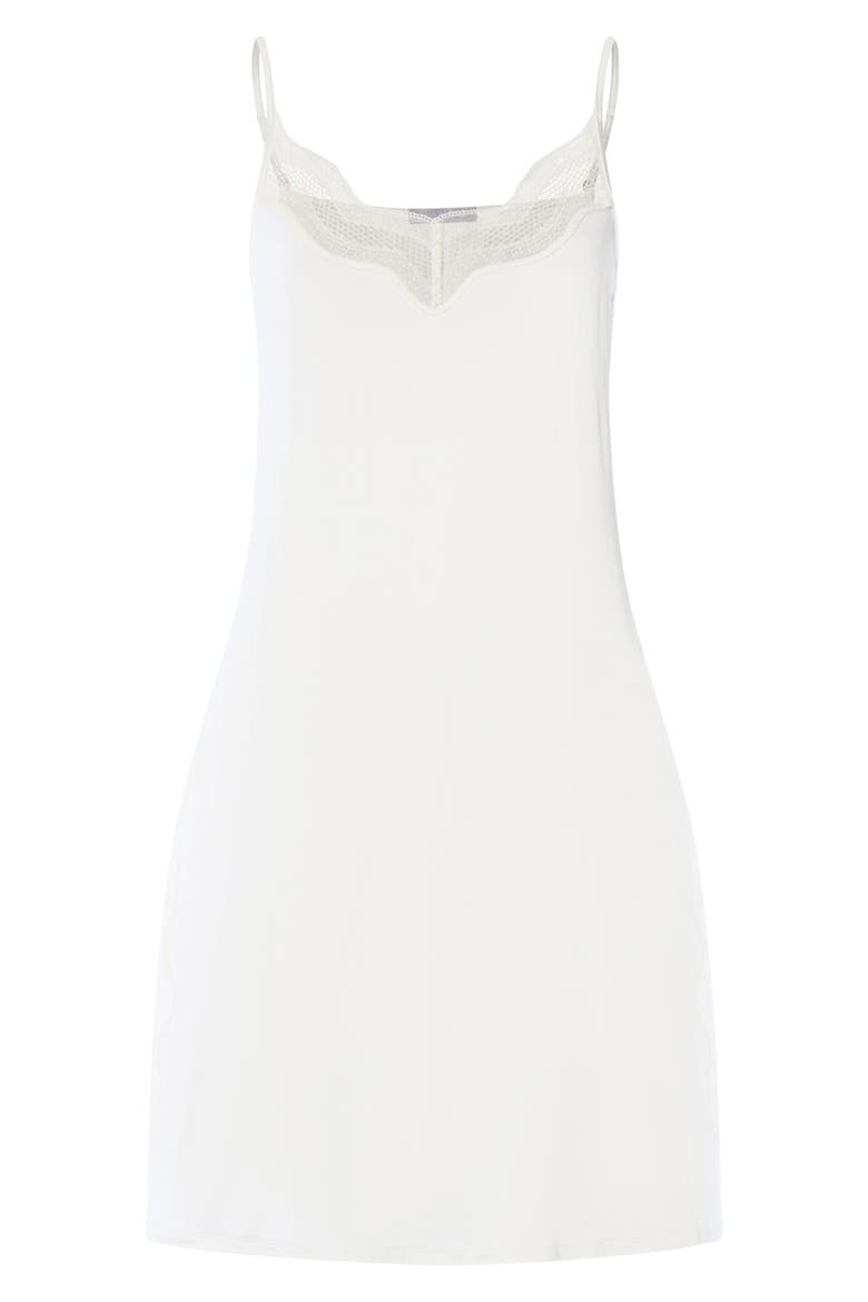 Cira Tulle Lace Trim Slip, Alternate, color, OFF WHITE