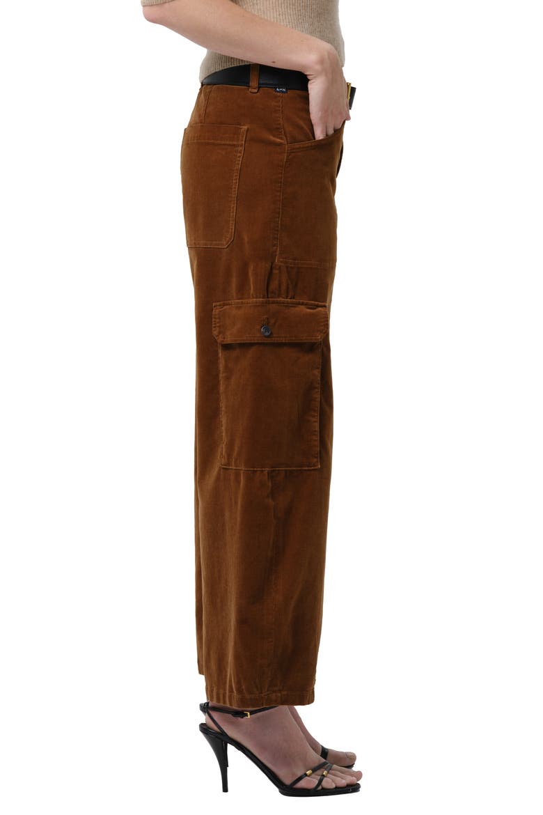 Thassos Twisted Seam Utility Corduroy Wide Leg Pants, Alternate, color, MANUKA BRONZE