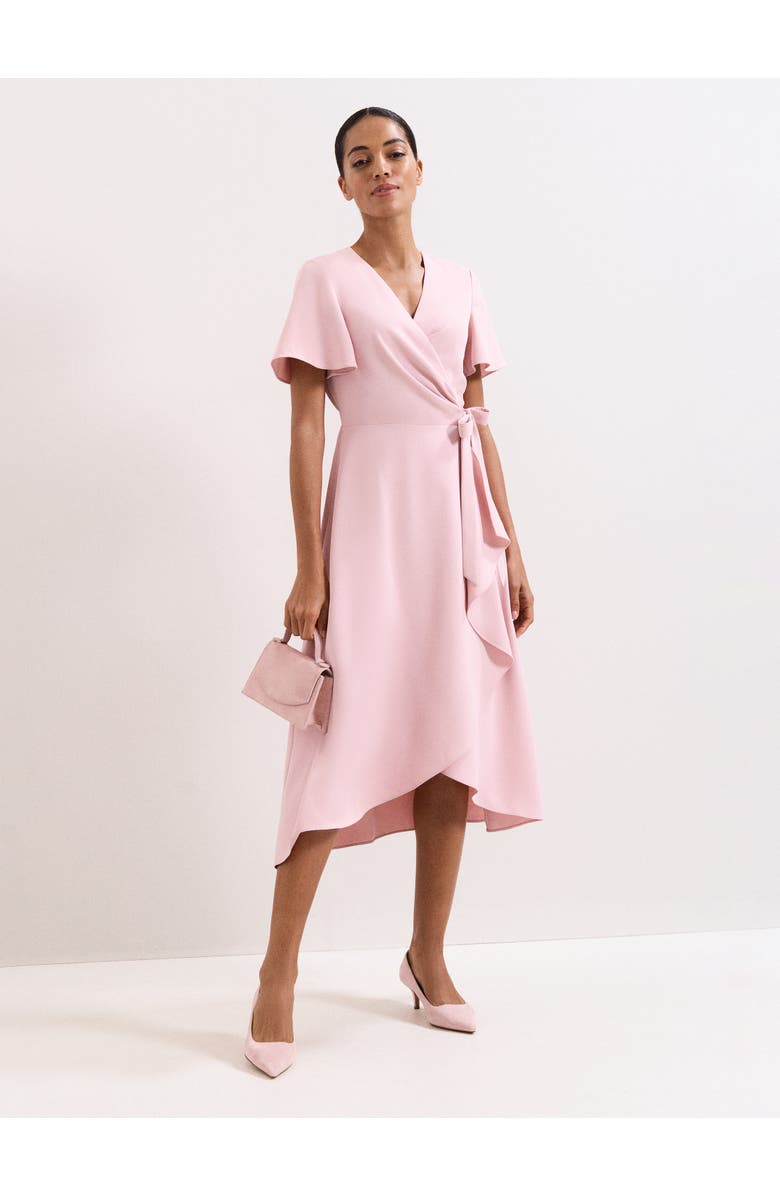 Phase Eight Julissa Wrap Midi Dress, Main, color, Pale Pink