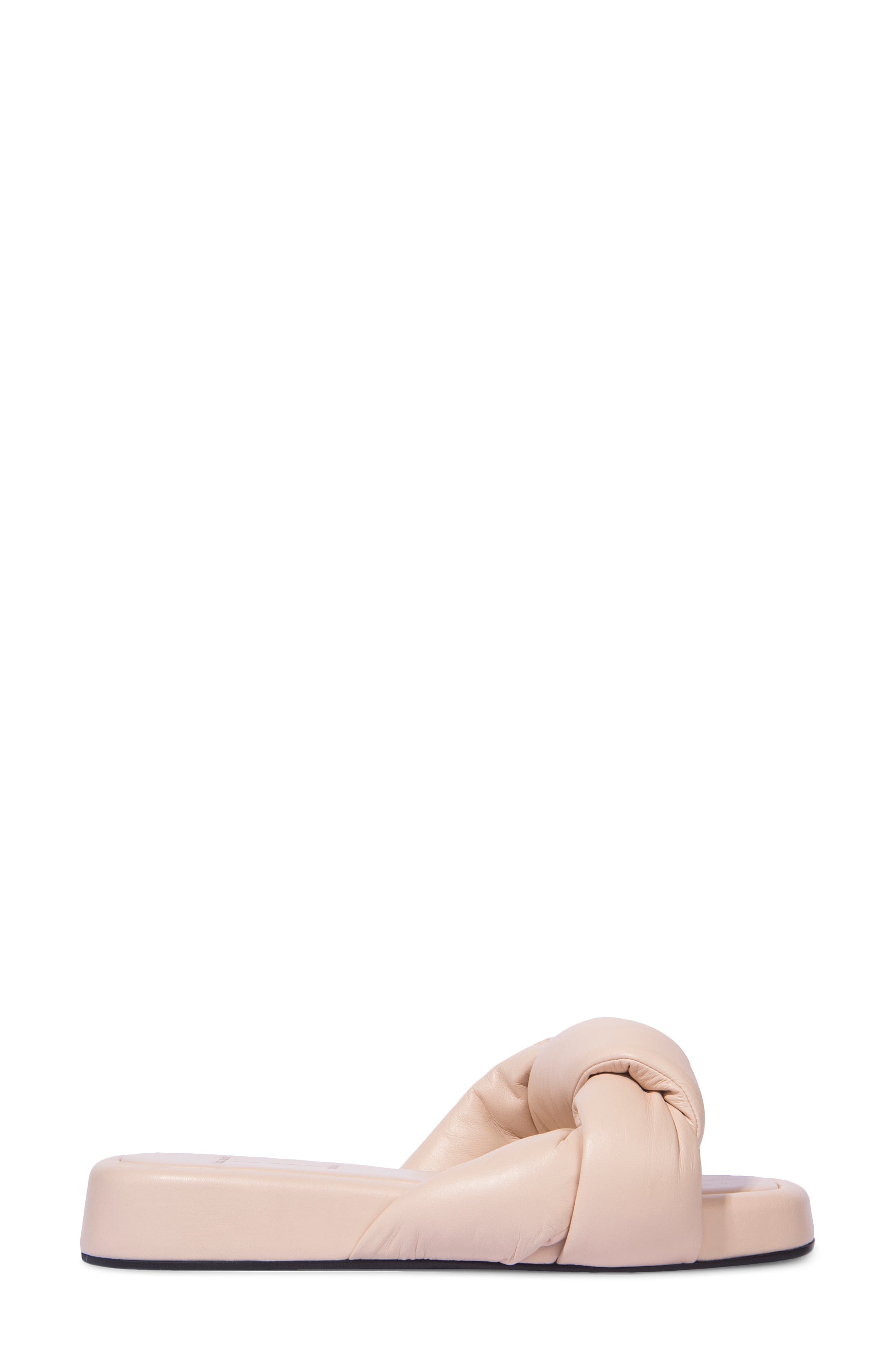 Puffy Knot Slide Sandal, Alternate, color, BLUSH LEATHER
