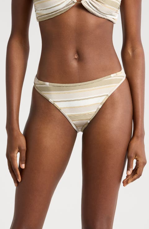 Isla Metallic Stripe Bikini Bottoms