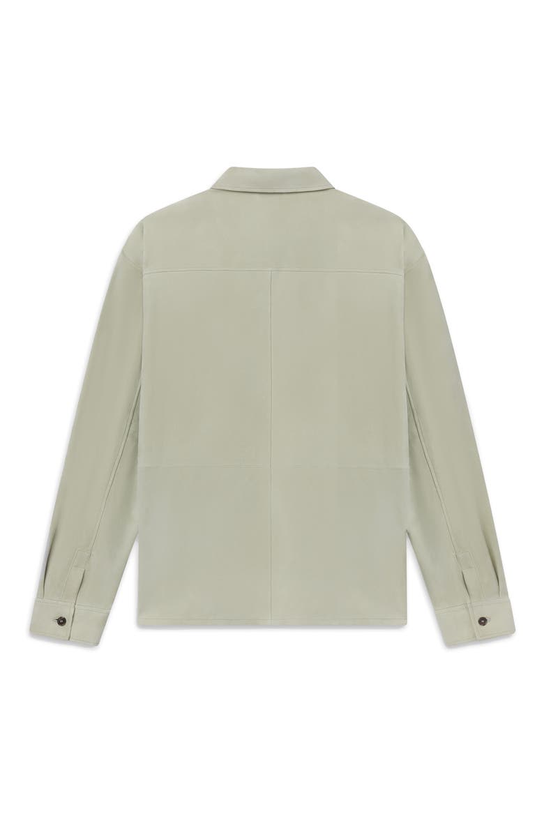Suede Button-Up Shirt, Alternate, color, MOSS GREEN