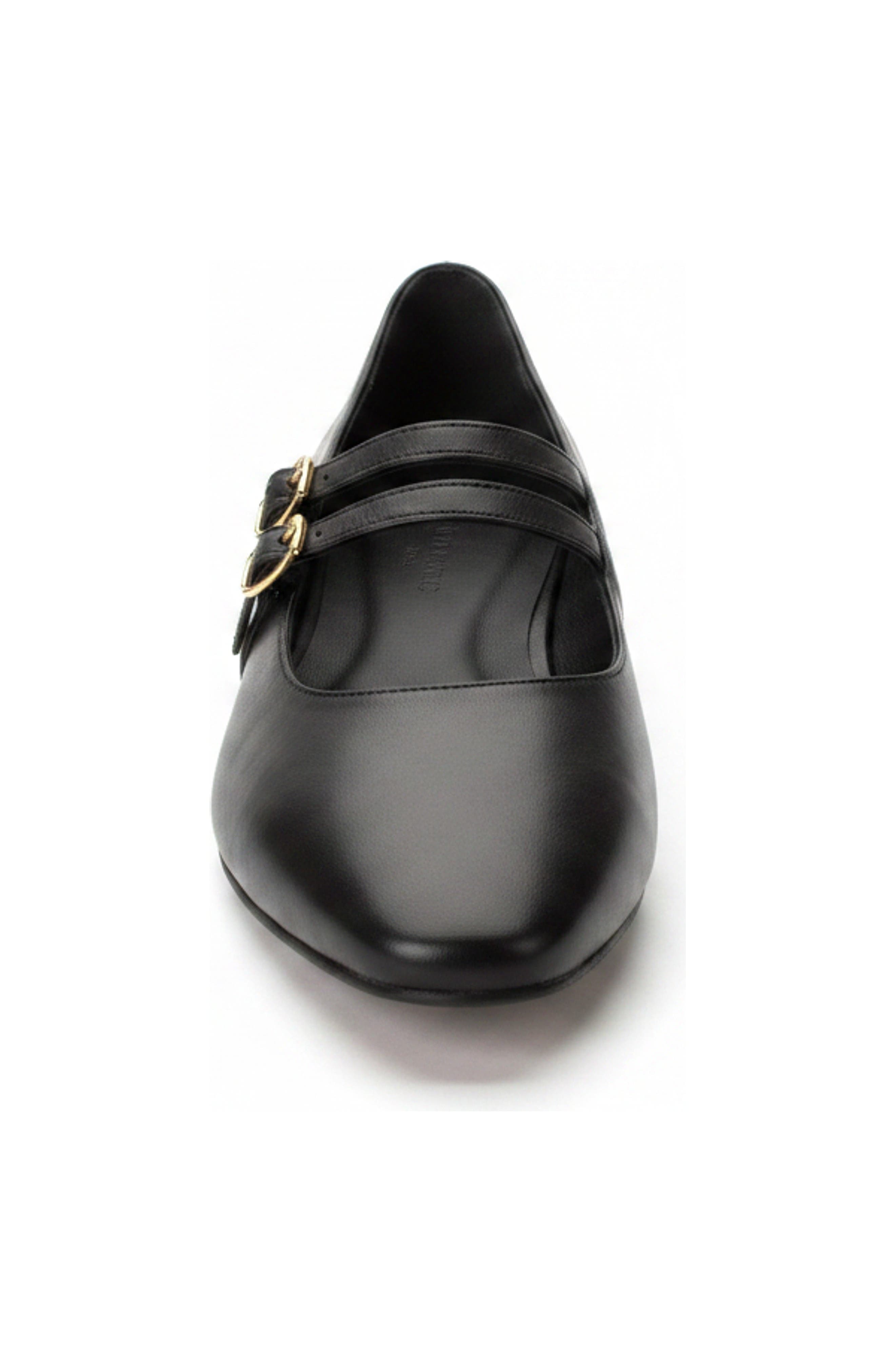 Amelie Double Strap Mary Jane Flat, Alternate, color, Black