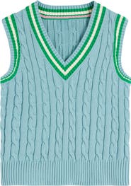 Boden Maeve Cable Knit V-Neck Sweater Vest