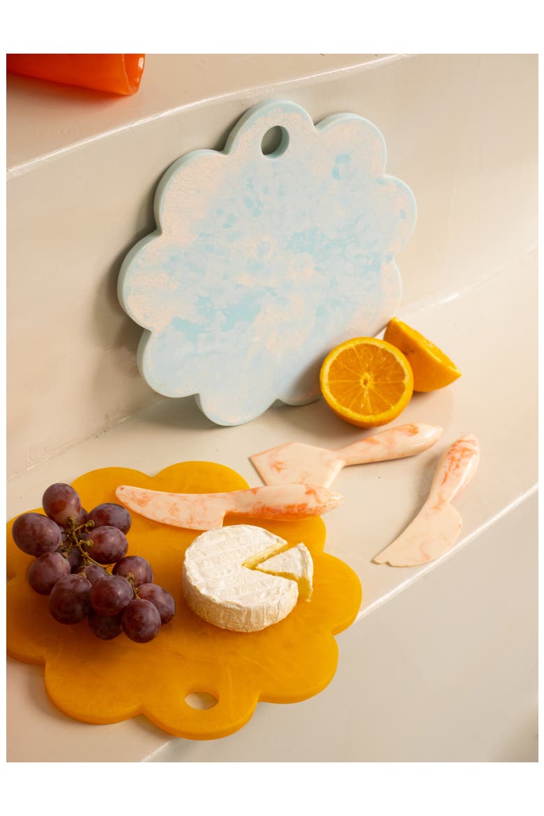 Scalloped Resin Cheese & Charcuterie Board, Alternate, color, SKY BLUE