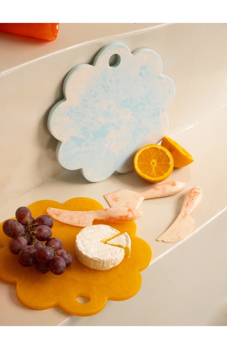 Casa Amarosa Scalloped Resin Cheese & Charcuterie Board, Alternate, color, Sky Blue