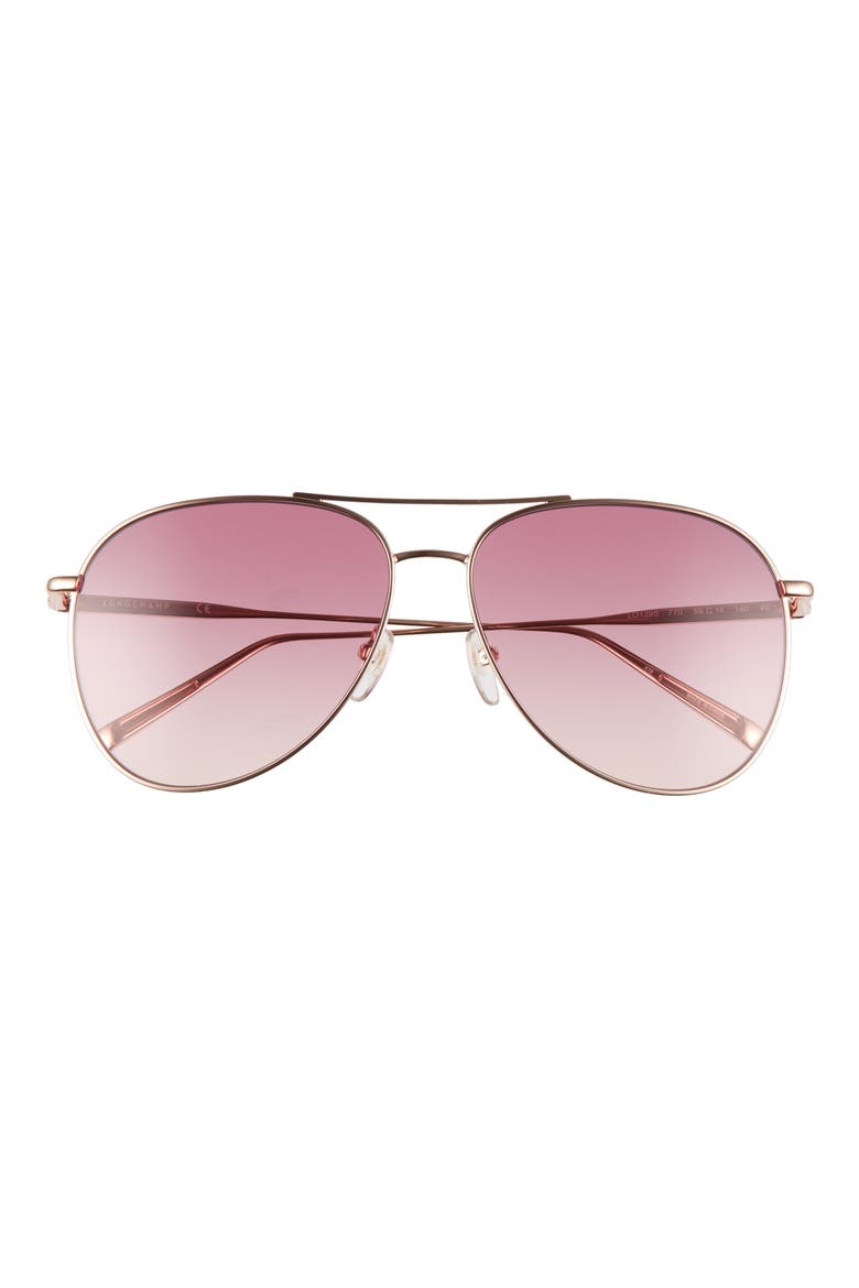 Classic 59mm Gradient Aviator Sunglasses, Main, color, ROSE GOLD