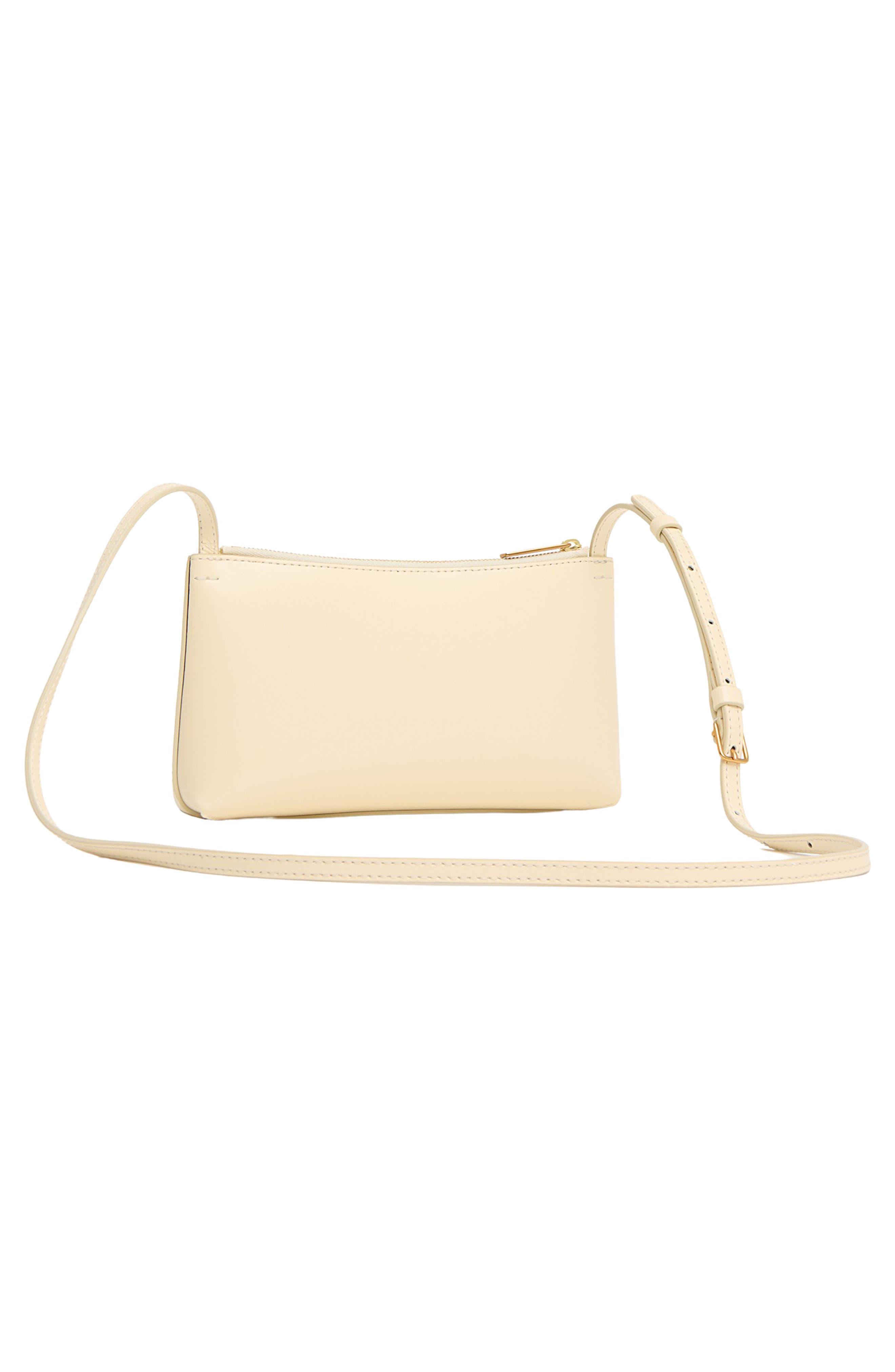 Mini Gaia Leather Crossbody Bag, Alternate, color, CREMA/ EBONY