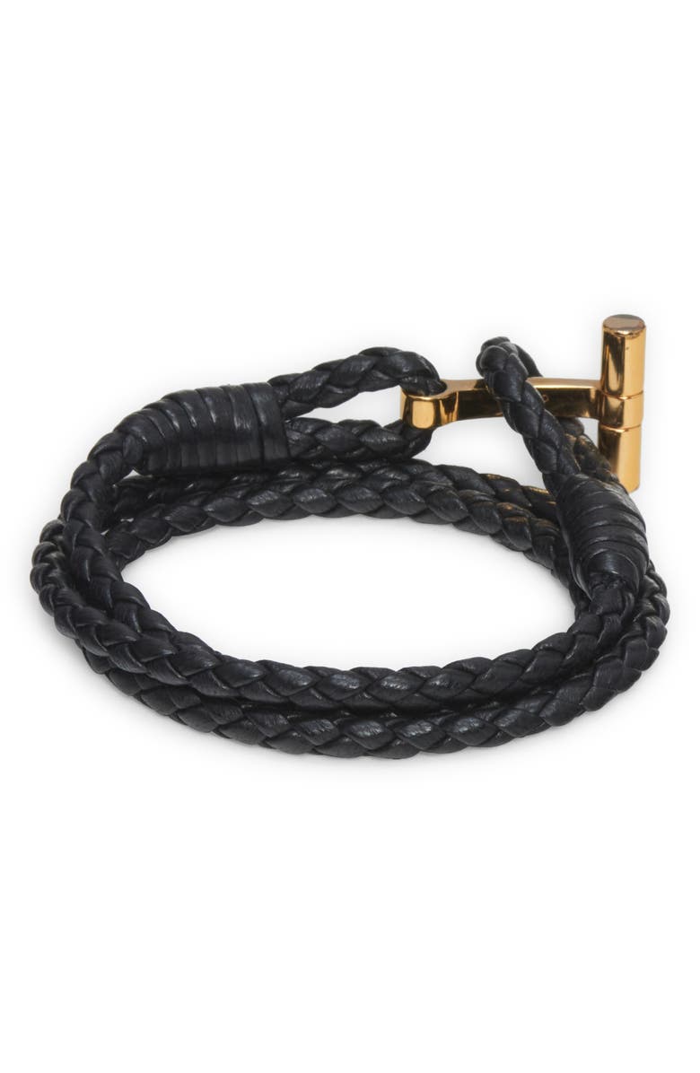 TOM FORD Men's Scoubidou Braided Leather Bracelet, Alternate, color,
