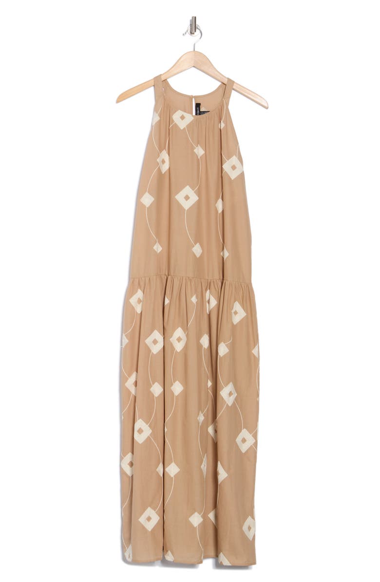 Ellen Tracy Halter Neck Cotton Maxi Dress, Alternate, color, 