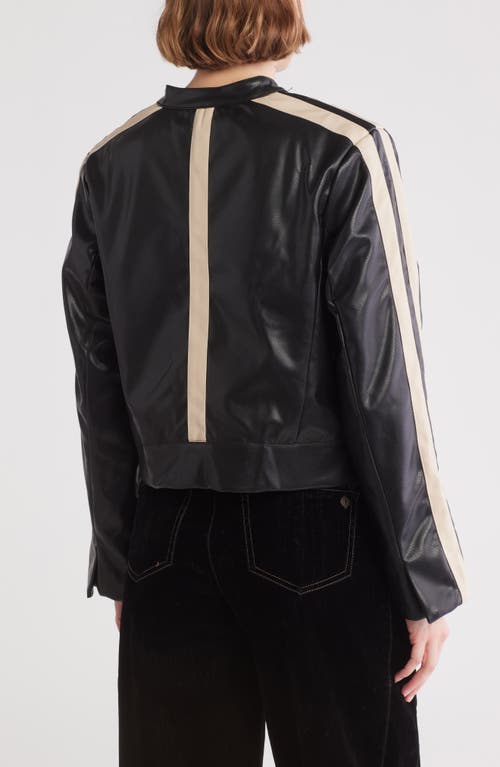 Democracy Faux Leather Biker Jacket In Black