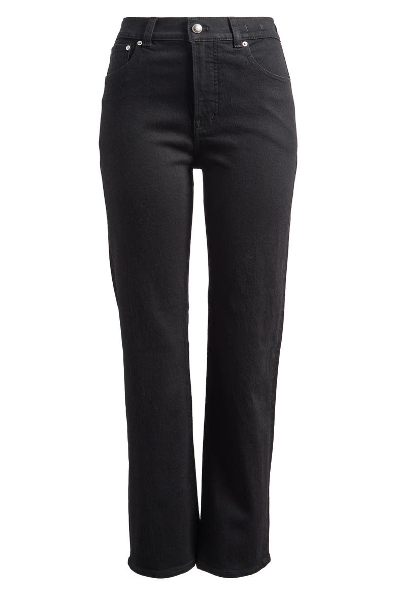 Longline Straight Leg Jeans, Alternate, color, BLACK FROST