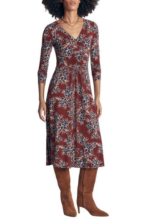 Jasmine Ruched Jersey Midi Dress