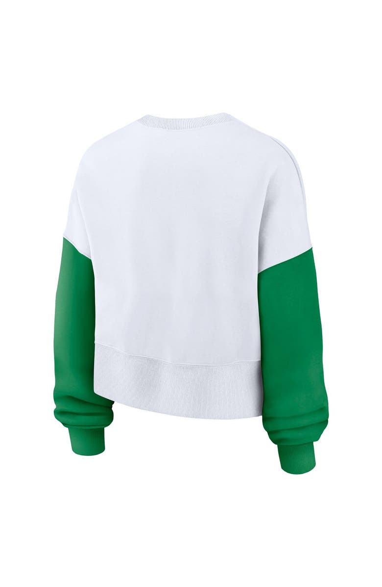 Nike Women's Nike White Oregon Ducks Oversized Color-Block Pullover Sweatshirt, Alternate, color,