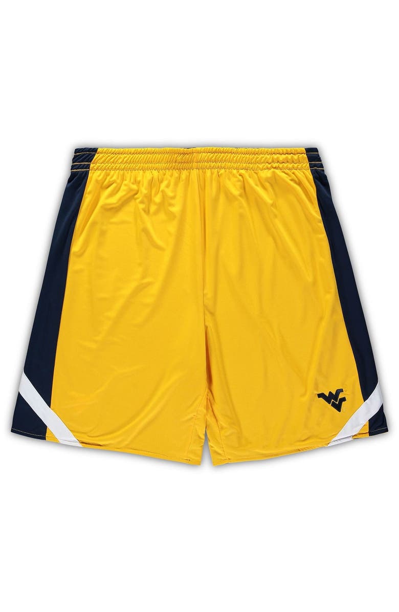 COLOSSEUM Men's Colosseum Navy/Gold West Virginia Mountaineers Big & Tall Team Reversible Shorts, Alternate, color,