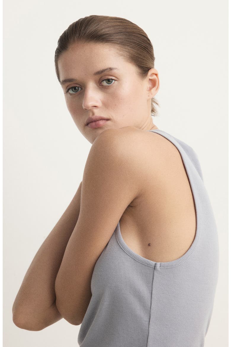 Rib Pajama Top, Alternate, color, GREY
