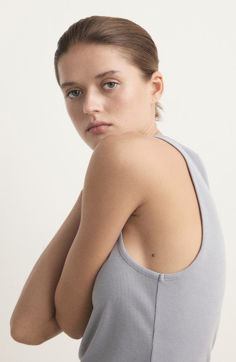 MANGO Rib Pajama Top, Alternate, color, Grey