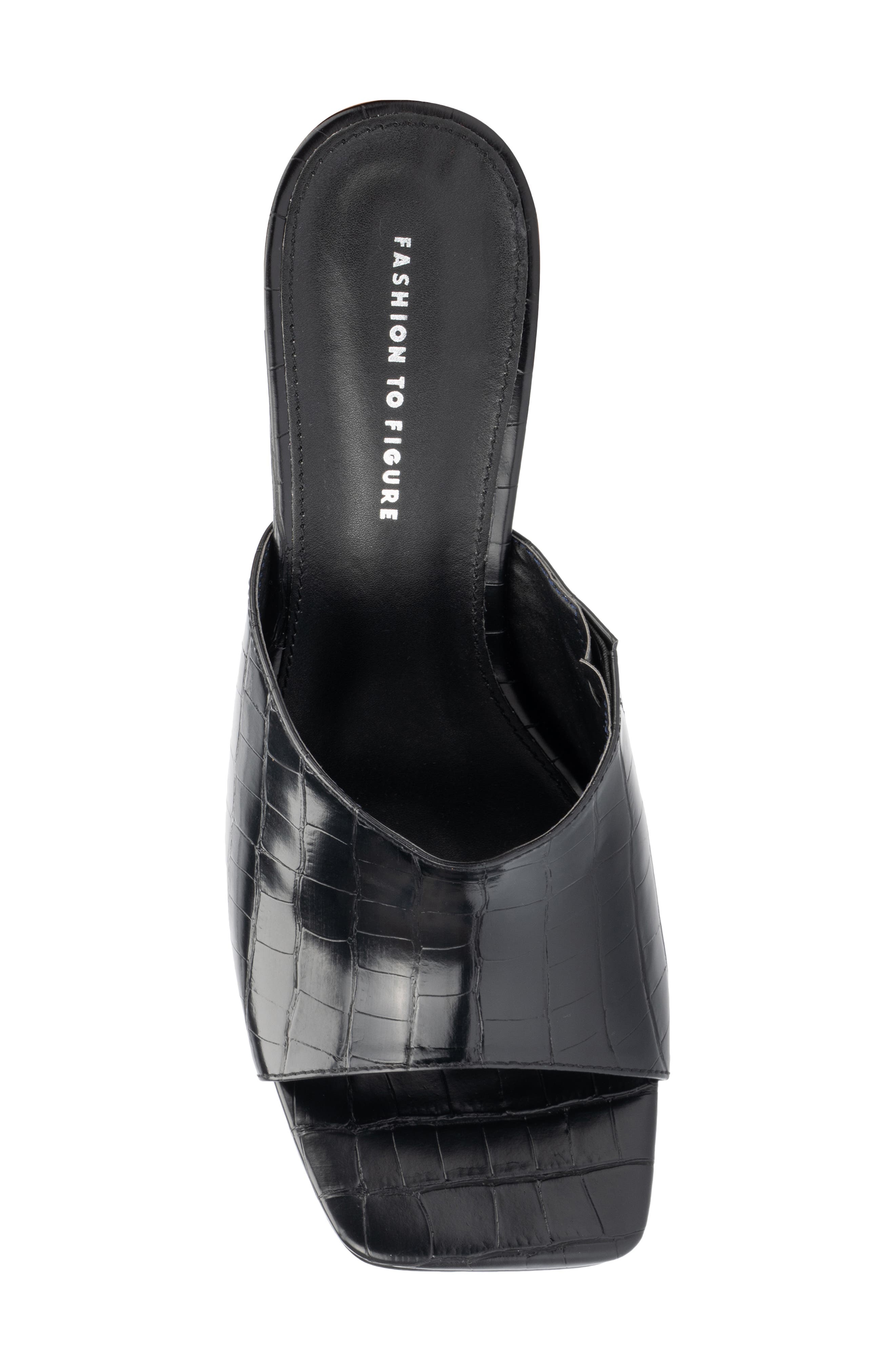 Fashion to Figure Raina Croc Embossed Wedge Sandal - Wide Width, Alternate, color, 