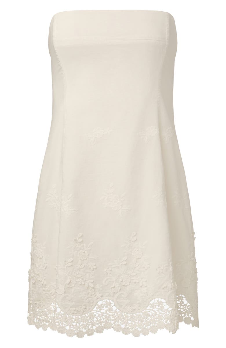 Strapless Cotton Peplum Minidress