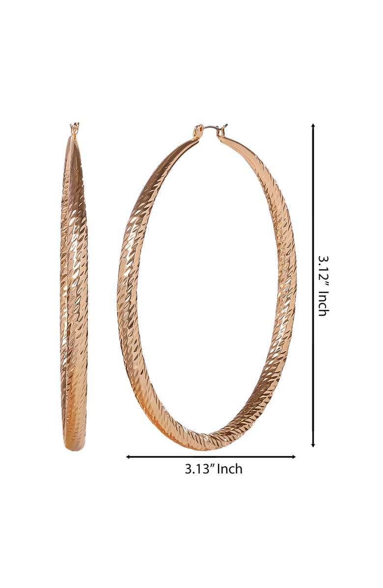 Jessica Simpson Wide Textured Hoop Earrings, Alternate, color, Gold