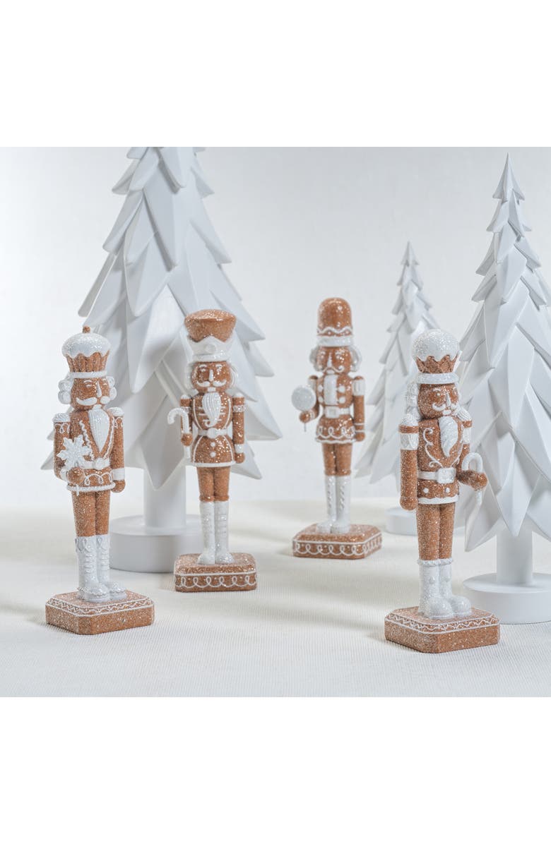 Zodax Adelard Set of 4 Nutcracker Ornaments, Alternate, color, Brown/ White