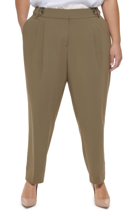 Pleat Front Ankle Length Pants