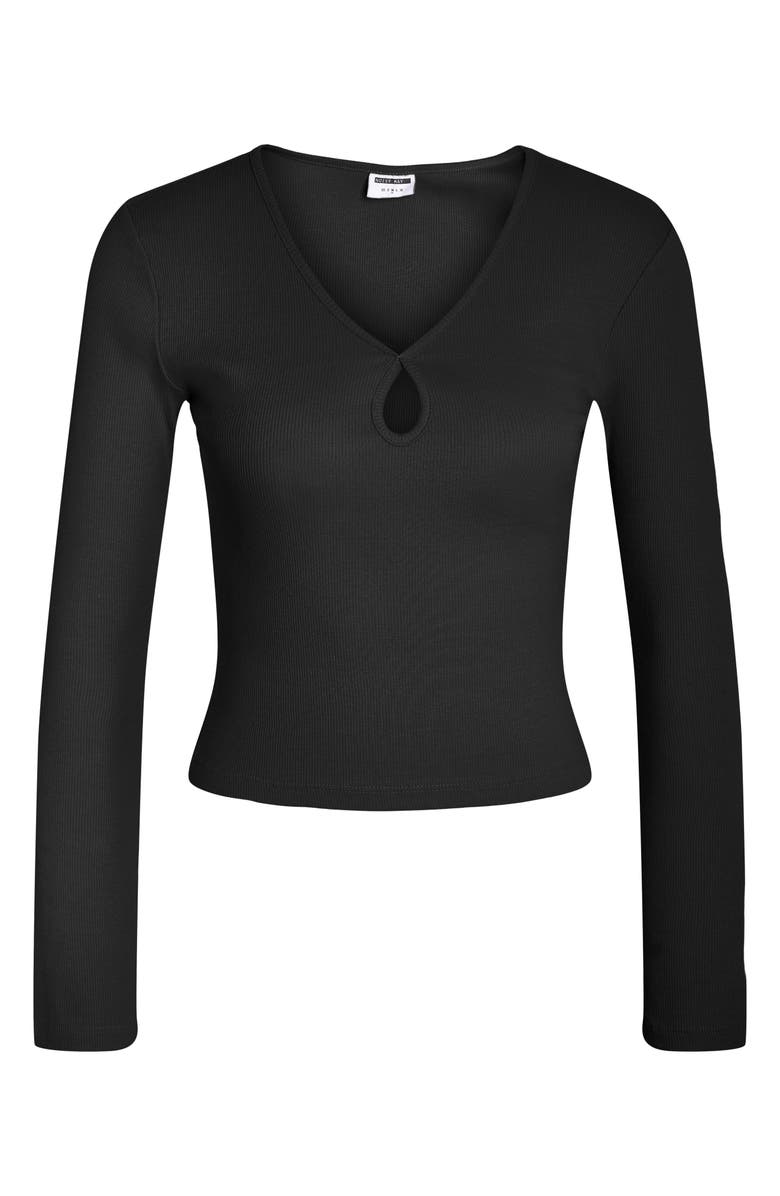 Noisy may Maya Keyhole V-Neck Long Sleeve Top, Main, color, 