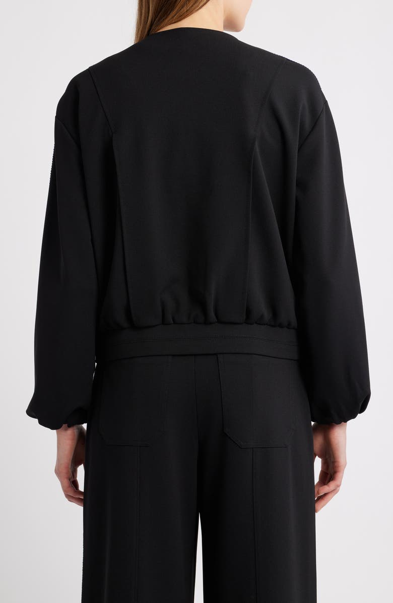 Wit & Wisdom Stripe Trim Front Zip Jacket, Alternate, color, Black