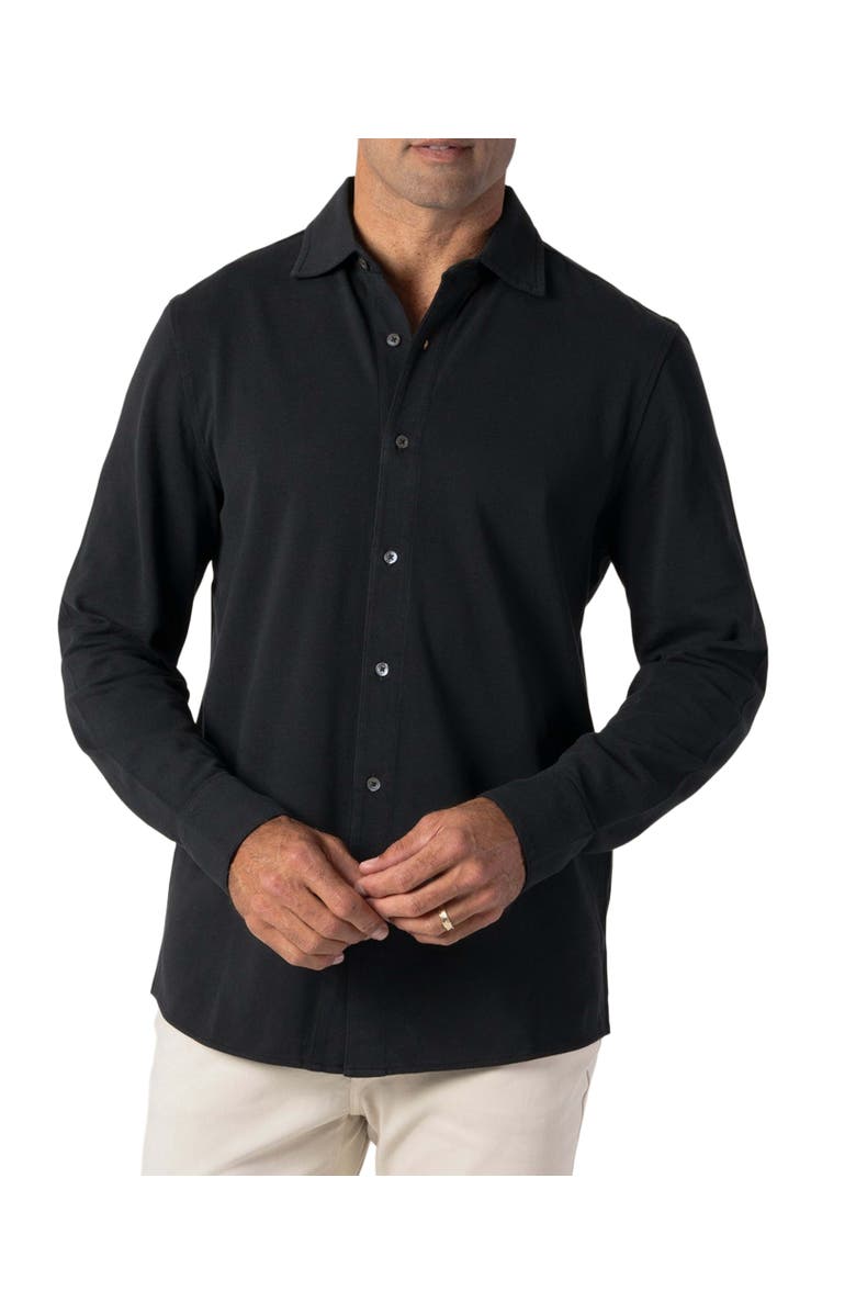 Robert Talbott Foster Long Sleeve Knit Shirt, Alternate, color, Black