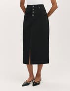 Finery London Beth Cotton Button-Front Midi Skirt