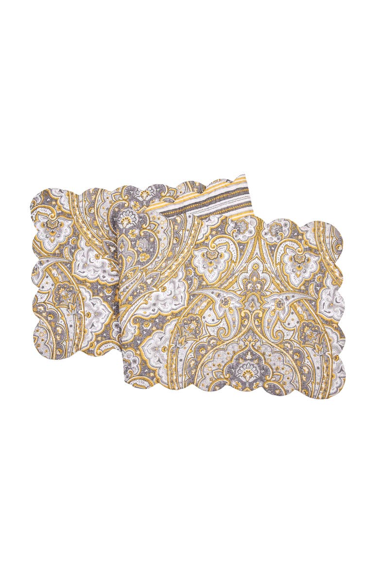 C&F Home Shay Damask Table Runner 14" x 51", Main, color, Orange