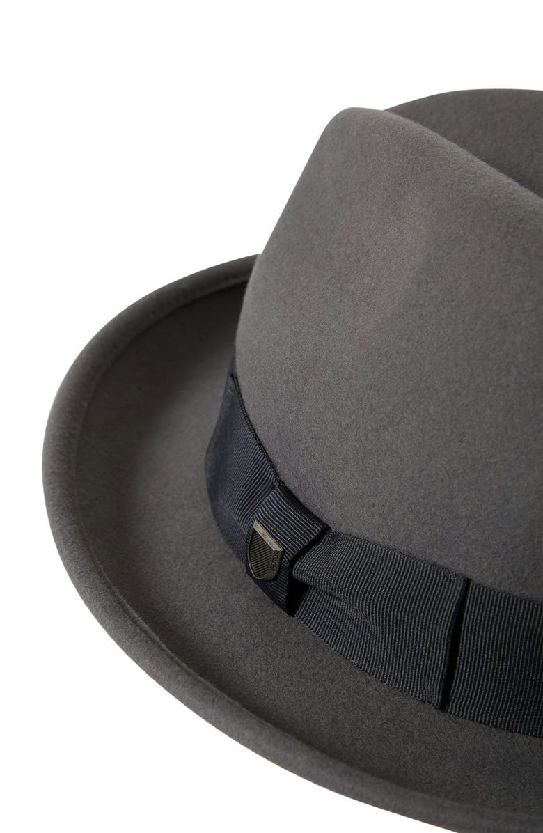 Brixton Horton Packable Wool Felt Fedora, Alternate, color, Grey/ Charcoal